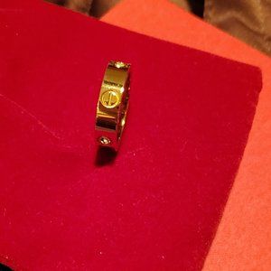 Replica Love Ring gold-tone rose look, with CZ